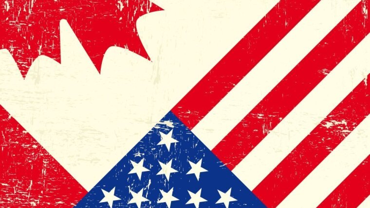 Flags of the United States and Canada